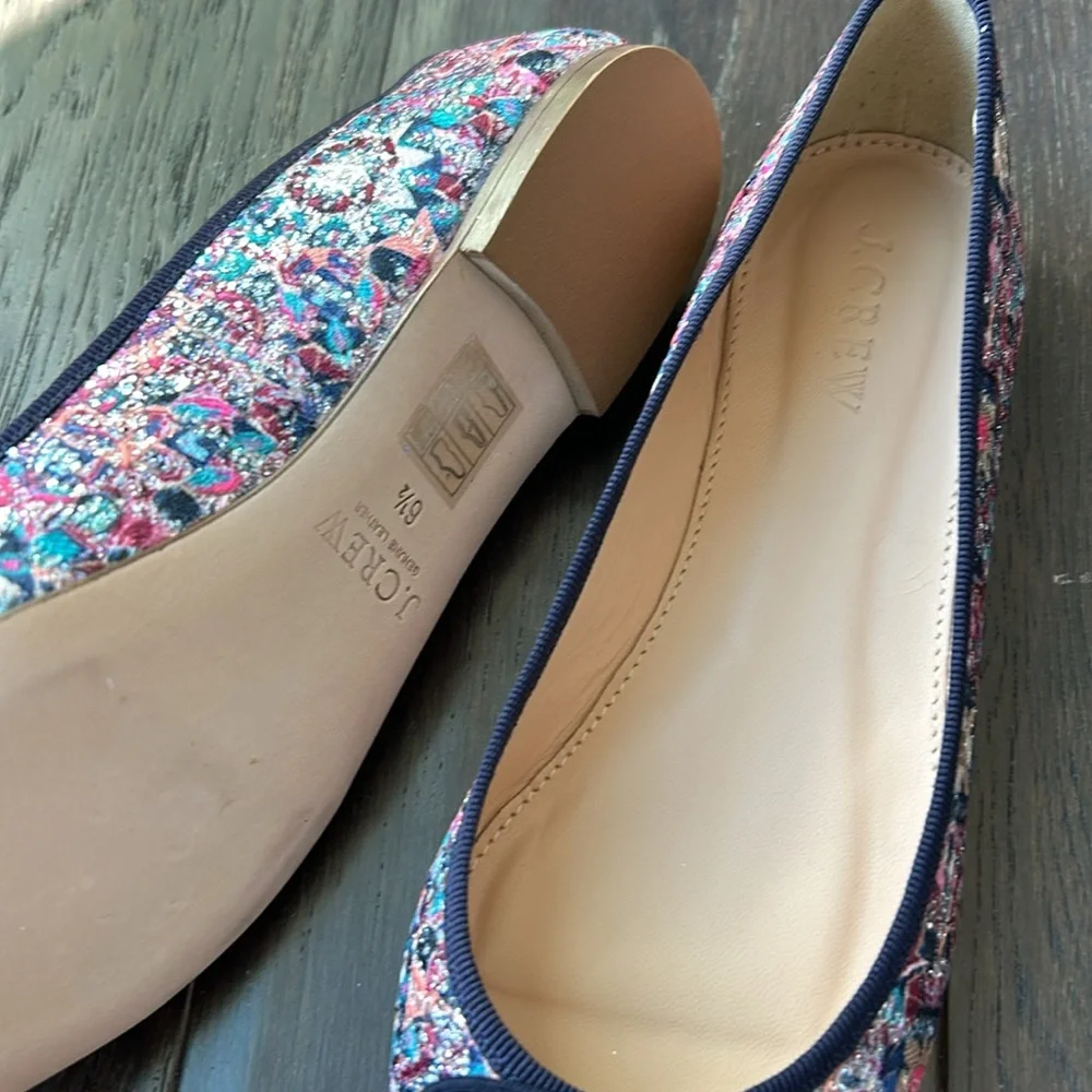 J Crew colorful fabric pointed toe flats 6.5 - Picture 2 of 6